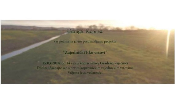 Javno predstavljanje projekta ‘Zajednički eko vrtovi’